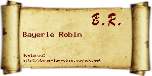 Bayerle Robin névjegykártya